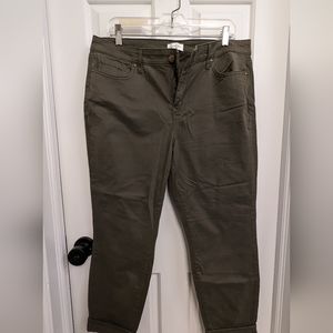 Jessica Simpson size 14 relaxed skinny crop jeans olive green
